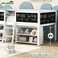 thumbnail image 6 of Bellemave Wood Twin  Loft Bed with 2 Movable Storage Shelves, Low loft Bed Frame with Guardrail Chalkboards for Bedroom (White), 6 of 9