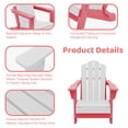 thumbnail image 5 of FUNDAZE HDPE Adirondack Outdoor Chair, Foldable & Weather-Resistant Patio Chair for Garden Lawn Deck,Pink and White, 5 of 7