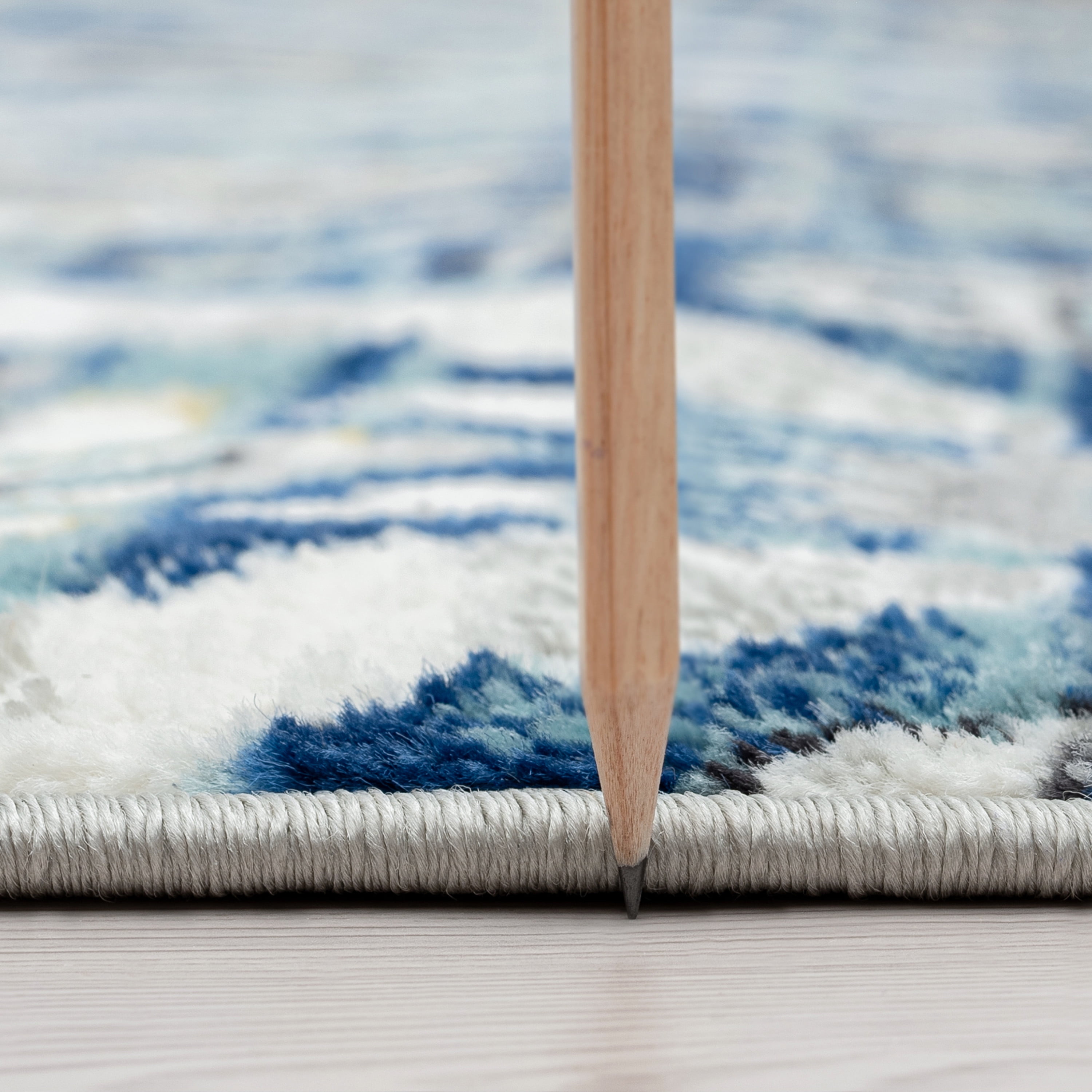 Traditional 5x8 Area Rug (5'3'' x 7'3'') Floral Blue, Cream Living Room Easy to Clean