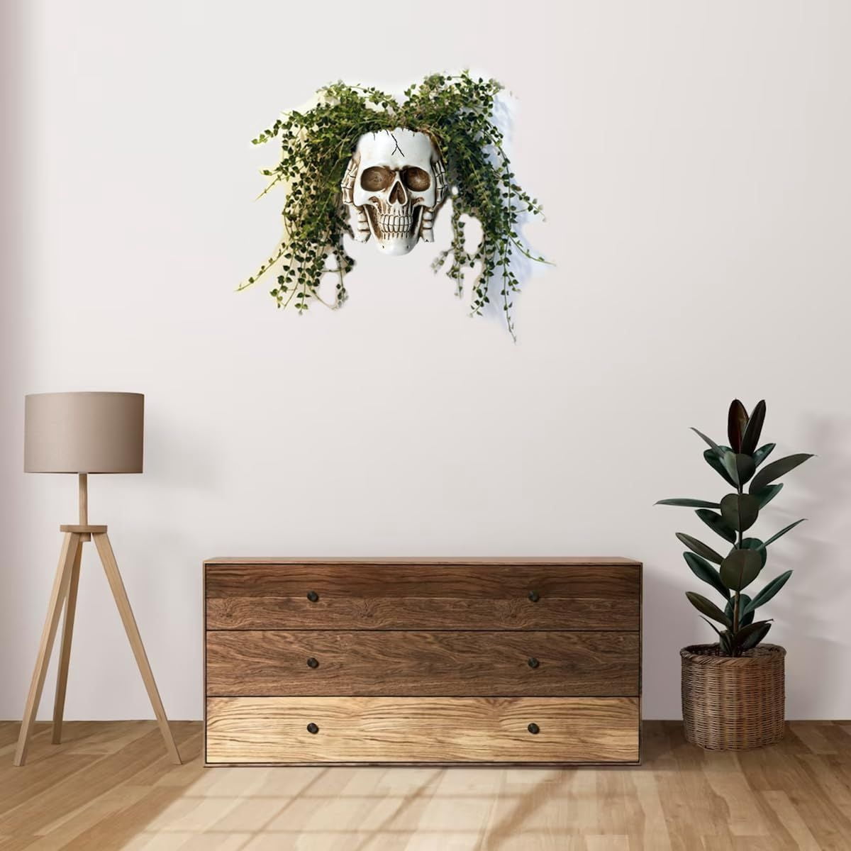 Skull Face Hanging Planter with Drainage Hole for Indoor Outdoor Plants