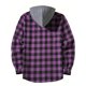 thumbnail image 2 of Blusa de manga larga con capucha para hombre, estilo informal, a cuadros, con botones y capucha, de poliéster, 2 of 5