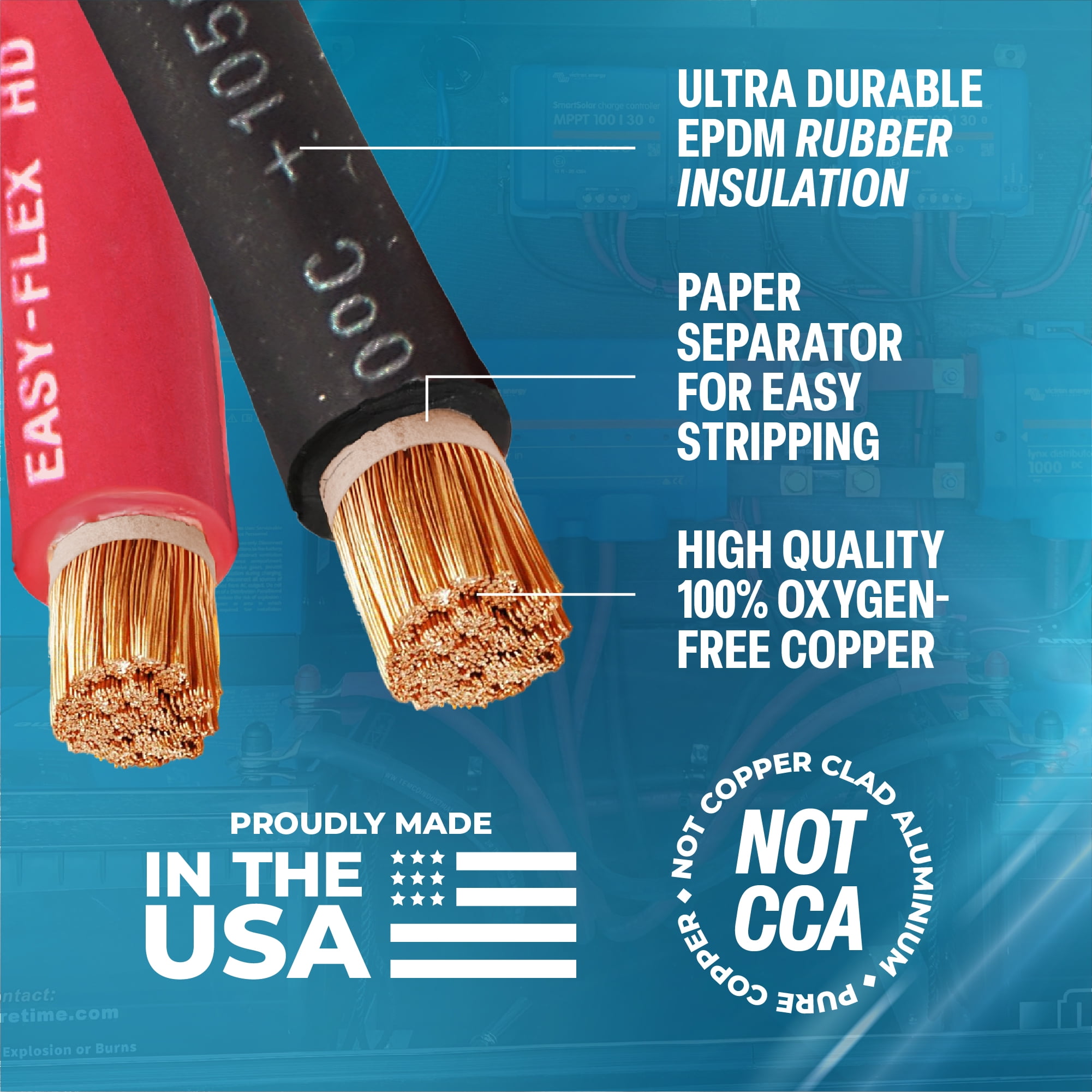TEMCo 6 Gauge AWG 1000 Ft Black Flexible Copper Welding Cable Battery Wire USA