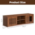 thumbnail image 2 of WARMMUSE Extendable TV Stand, Adjustable Entertainment Center with Indoor Catio, Cat Cushion and Sliding Door, 54.3''x15.7''x15.7'', Walnut, 2 of 8