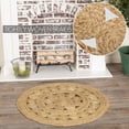thumbnail image 3 of Coastal Farmhouse Flooring - Celeste Tan Round Jute Rug, 3' Diameter, 3 of 5