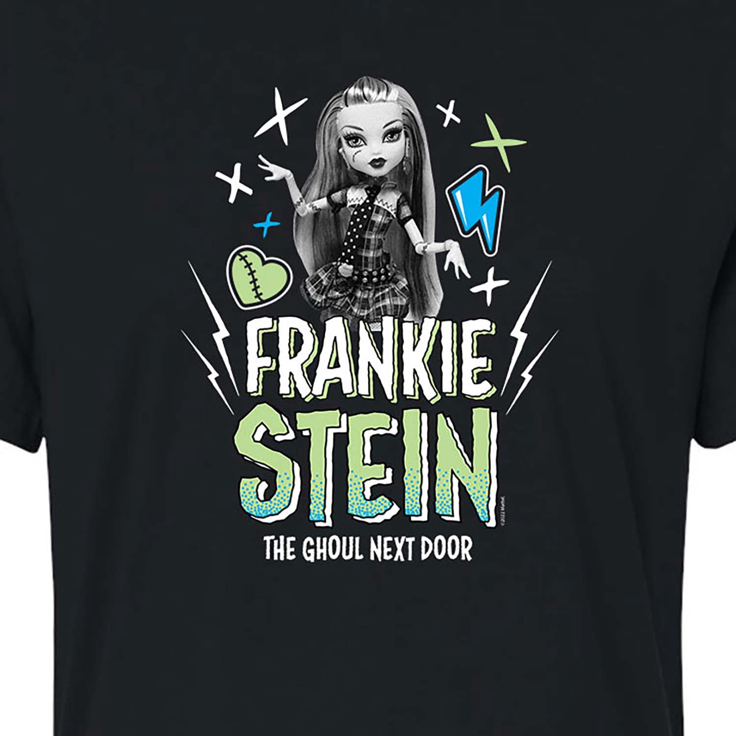 Monster High - Frankie Stein The Ghoul Next Door - Juniors Cropped Cotton Blend T-Shirt