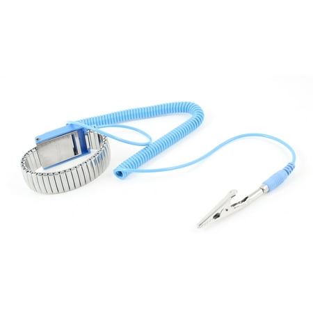 Image of Antistatic ESD Wrist Band Metal Adjustable Grounding Bracelet Strap Blue