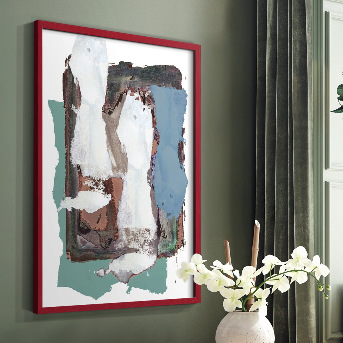 Brights Soft Wash I Framed Print in Red Solid Wood Framed Print No Nail Hanging