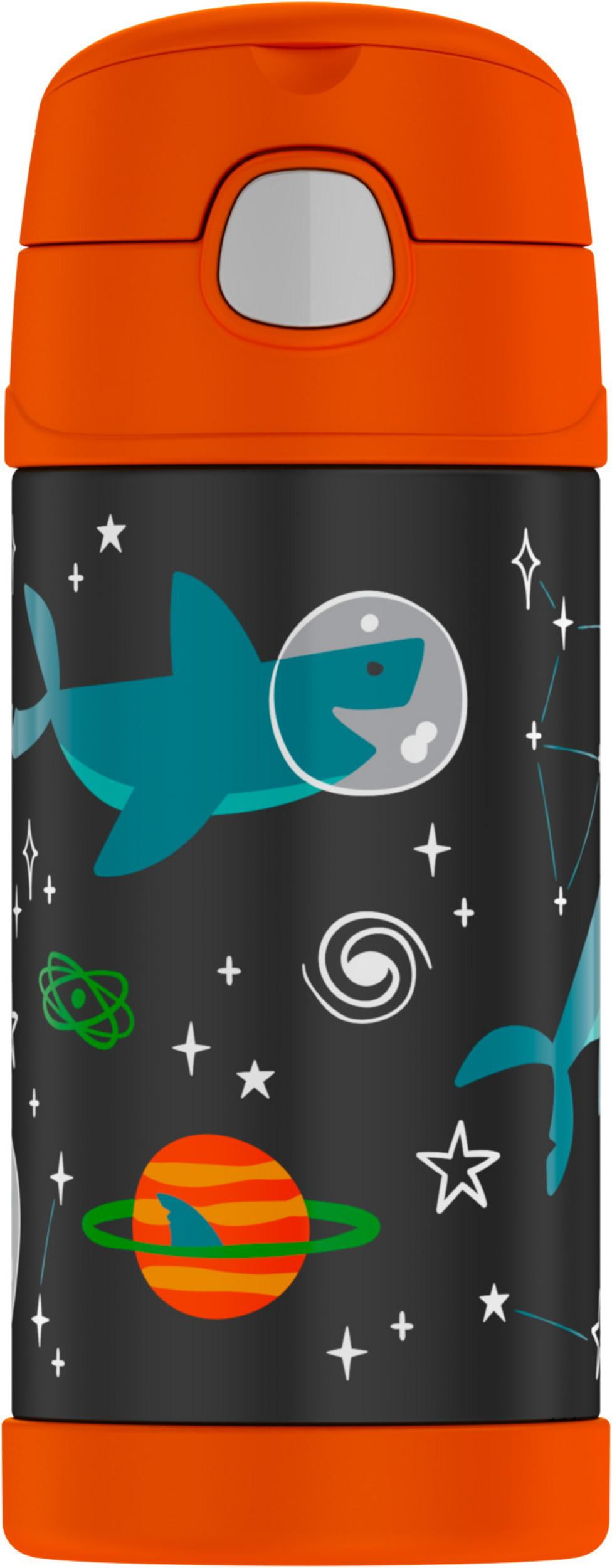 Thermos Kids Stainless Steel Vacuum Insulated Funtainer Straw bottle, Space Party, 12oz