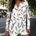 thumbnail image 1 of TaTaai Women's Linen Look V Neck Blouse, Long Roll Up Sleeves with Button Cuff Detail, Casual Summer Top for Everyday Wear Gift, 1 of 5