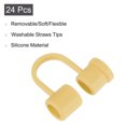 thumbnail image 3 of 24Pack Straw Cover Cap, Khaki Silicone Straw Tips Cover Fits 8mm/0.32" OD Drinking Straws, 3 of 7