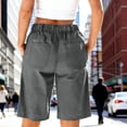 thumbnail image 4 of Cmfcve Bermuda Shorts for Women Knee Length High Waisted Summer Dressy Casual Chino Shorts, 4 of 5