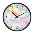thumbnail image 2 of Voice Activated Clock with Glow Light 12 Inch Large Silent Wall Clock Battery Operated for Home Decor Pastel Unicorns and Bows, 2 of 8
