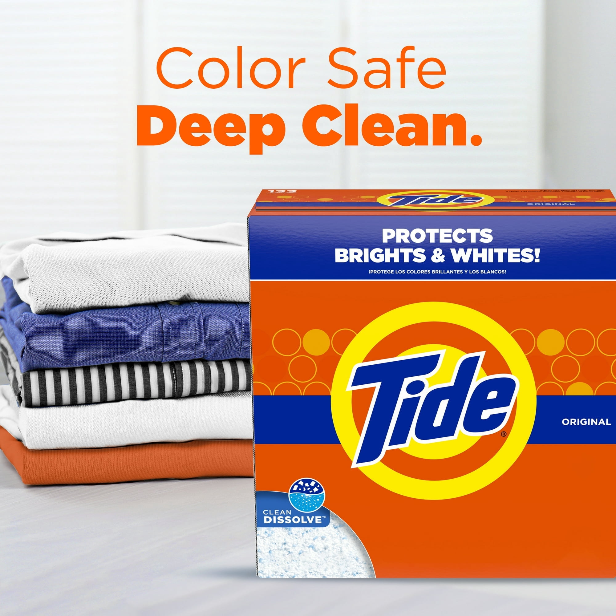Tide Powder Laundry Detergent, Original Scent, 50 oz, 44 Loads with Microfiber Solid Color Towel by BundleEase
