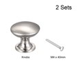 thumbnail image 3 of Caj?n Perillas, 2uds 24mm(0,94") Redondas Tirador Manijas Zinc Aleaci?n Cepillado Plata Unique Bargains perillas para gabinetes y muebles, 3 of 6