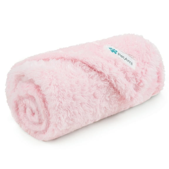 PetAmi Dog Blanket for Small Dogs Pink, Fluffy Soft Puppy Blanket, Sherpa Fleece Cat Blanket for Kitten Doggie, Calming Pet Blanket Throw for Couch Sofa Bed Washable, Small 24x32