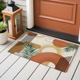 thumbnail image 6 of Boho Geometric Entryway Rug 2x3ft Washable Non Slip Bathroom Rug Indoor Floor Front Door Mat Farmhouse Orange Abstract Leaves Stripes Rectangle Area Rugs Carpet for Kitchen Office Dining Room, 6 of 9