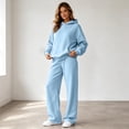 thumbnail image 6 of WULMLEO Matching Sets Women Clothing Matching Hooded Sweatshirts and Wide Leg Sweatpants Loungewear Sweatsuit Outfits Casual Trendy Fall Tracksuit Set Sky Blue L, 6 of 7