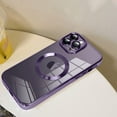 thumbnail image 3 of Magnetic Clear for iPhone 12 Pro Case with Camera Lens Protector [Compatible with MagSafe] Luxury Plating Bumper Soft TPU Shockproof Protective Slim Phone Cover for Women Girls-Purple, 3 of 6