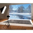 thumbnail image 1 of EREHome Polyester Fabric 7x5ft Christmas Backdrop Photography Background Xmas Snowflake Rural River Forest Trees Heavy Snow Winter Scene Happy New Year Backdrops kids Adults Photo Studio Props, 1 of 3