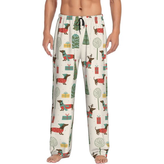 Honiee Christmas Dachshund Dog for men - a sleek fusion of Straight Pajama Pants, versatile Lounge Pants, and cozy Sleepwear, all rolled into one-