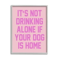 Stupell Industries Not Drinking Alone Humor Inspirational Painting Gray Framed Art Print Wall Art, 24 x 30