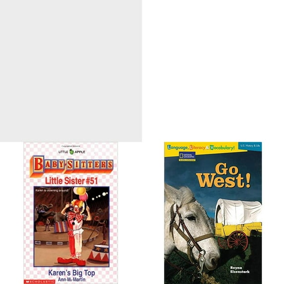 Children's Fun & Educational 4 Pack Paperback Book Bundle (Ages 6-12): SCHOOLS OF FISH Dominie Marine Life Young Readers, Good-Bye Stacey, Good-Bye Baby-Sitters Club, Karens Big Top The Baby-Sitters C