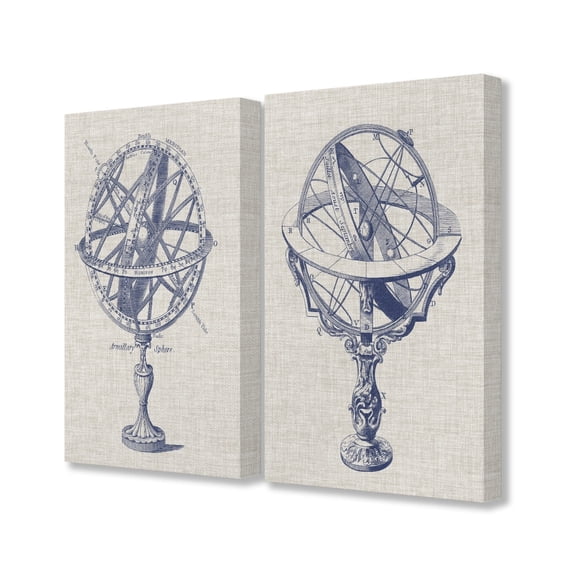 Stupell Armillary Sphere Diagram Illustrations, 2pc Multi Piece Canvas Wall Art Set, 16 x 20 - Multi-color - 16 x 20