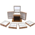 thumbnail image 6 of 5-Layer Jewelry Box with Mirror, 4 Drawers & 2 Side Doors Jewelry Box Organizer, 27 Hairpin Slots Jewelry Cabinet, Light Brown Jewelry Storage Box for Earrings, Rings, Necklaces, 6 of 9
