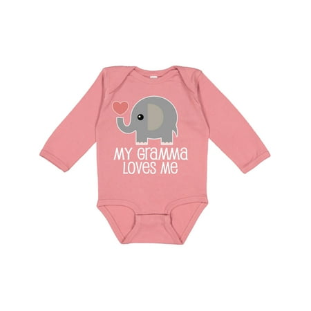 

Inktastic My Gramma Loves Me Gift For Grandchild Gift Baby Boy or Baby Girl Long Sleeve Bodysuit