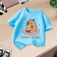thumbnail image 3 of WOYY Little Girls Cartoon Animal Print Short Sleeve Cotton T-Shirt, Blue, 3 of 3