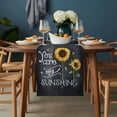 thumbnail image 2 of Sunflowers Table Runner - 72 Inch Long, Kitchen Dining Table Runner Dresser Scarves, Classic Bee You Are My Sunshine Black Farmhouse Decor for Coffee Tables Wedding Party Banquet, 2 of 8