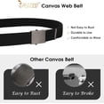 thumbnail image 5 of Canvas Web Belt for Men Adjustable Cloth Fabric Military Belt with Metal Buckle, 5 of 9