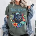 thumbnail image 1 of Disney Pixar How To Train Your Dragon Toothless Floral Comfort Colors T-Shirt, Magic Kingdom Disneyland Family Matching Tee,Moss Color,Size-4XL, 1 of 2