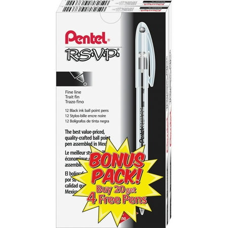 - Pentel, PENBK90ASW2, R.S.V.P. Ballpoint Stick Pens, 24 / Pack