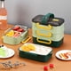 thumbnail image 3 of Wosthever Box Lunch Bento de acero inoxidable Estuche portátil para exteriores Oficina de tres capas Compartimento japonés Ensalada a prueba de fugas Cocina y Comedor Verde Wosthever HA078757-03B, 3 of 6