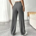 thumbnail image 7 of BILIKEYU Women's Solid Color Long Pants Straight Leg Loose Temperament Casual Pants Daily Commuting Trousers, Crepe Pants for Women, Loose Work Pants for Women, Capri Pants for Women Plus Size, 7 of 7