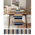 thumbnail image 3 of Orange Navy Blue Striped Table Runner 36 Inches, Modern Minimalist Ombre Lines Bed Runner Dresser Scarves Tabletop for Indoor Outdoor Parties/Ceremony/Banquet, 13"x 36", 3 of 8