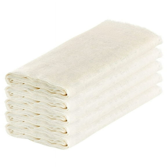Muslin Cloths for Cooking, Pack of 5 (50X50CM), Unbleached, Cotton Reusable and Washable Cheese Straining