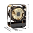thumbnail image 3 of COM1950s Desk Fan USB Rechargeable, Portable Desktop Circulation Fan with Storage Box, 5-Speed Ultra-Quiet Small Personal Fan for Office, Bedroom, Travel, 3 of 7
