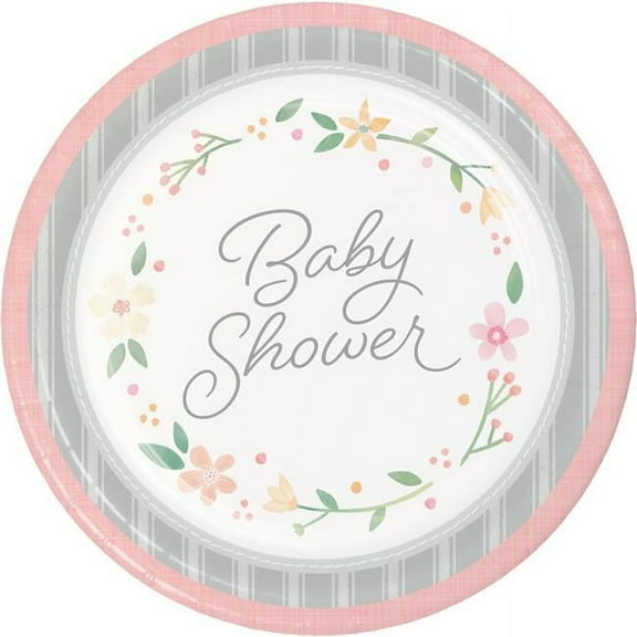 Creative Converting 340504 Country Floral Baby Shower Paper Plates, 8 Count
