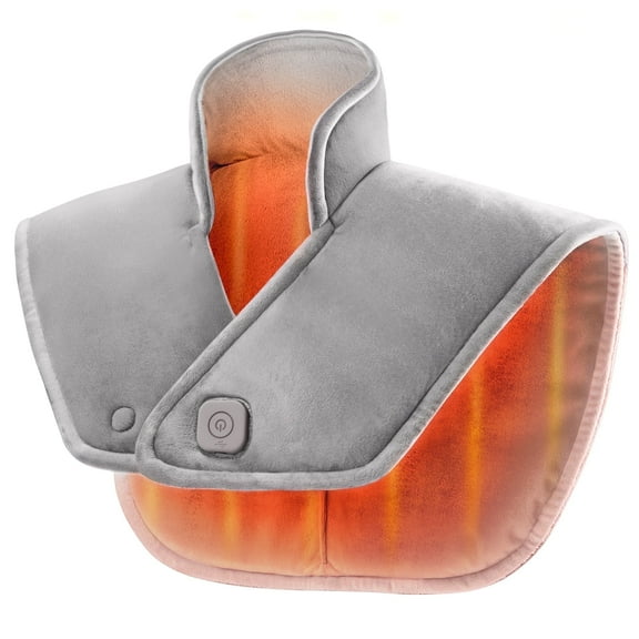 Mynt Heating Pad for Neck Shoulder Back, Weighted Electric Warmer, 3 Heat Settings with Auto Off, Gray