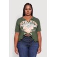 thumbnail image 2 of Womens Plus Size Born To Ride Slashed Graphic T-Shirt, 2 of 5