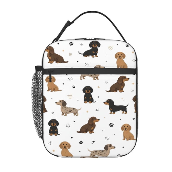 Dachshund Dog Lunch Bag Reusable Thermal Lunch Box with Handle for Women and Men