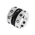 thumbnail image 3 of Brazalete de cadena de metal ancho Zulema con cremallera de cuero PU Punk blanco, 3 of 7