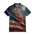 thumbnail image 3 of Men's USA 250th Anniversary American Flag Stars Polo Shirt Patriotic Casual Short Sleeve America 250 Merchandise, 3 of 6