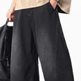 thumbnail image 4 of LODIENY Baggy Jeans for Men Wide Leg Hip Hop Elastic Waist Drawstring Trousers Stylish Loose Fit Denim Casual Streetwear Skateboard Pants with Pockets Black XXXL, 4 of 6