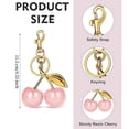 thumbnail image 2 of Cherry Keychain & Bag Charm Topboutique Key Chain Accessories Glitter Cherry Purse Charms Metal Keychain Accessory for Women Purses Bags Handbags Wallets Backpacks,Gold, 2 of 7