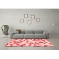 thumbnail image 3 of Ahgly Company Machine Washable Indoor Square Abstract Red Modern Area Rugs, 6' Square, 3 of 4
