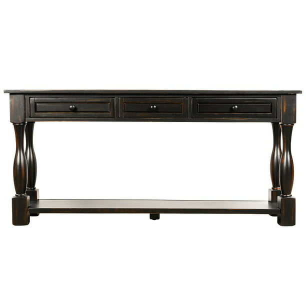 TREXM Console Table 64" Long Sofa Table Easy Assembly with ...