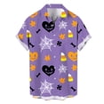 thumbnail image 2 of LIIPEE Halloween Graphic Shirt For Men Short Sleeve Turn Down Collar Button Up Shirts Male Comfortable Breathable Party Tops,M, 2 of 3